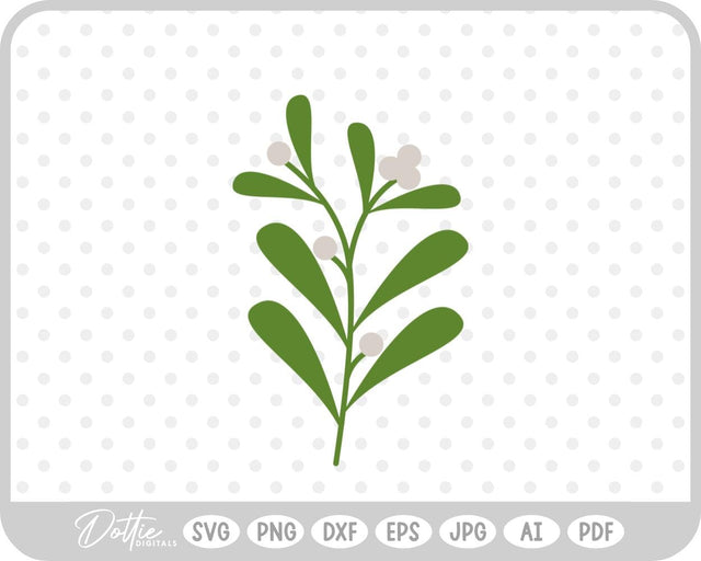 Mistletoe Christmas Plant SVG DottieDigitals 