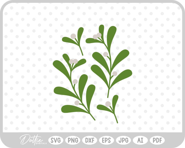 Mistletoe Christmas Plant SVG DottieDigitals 