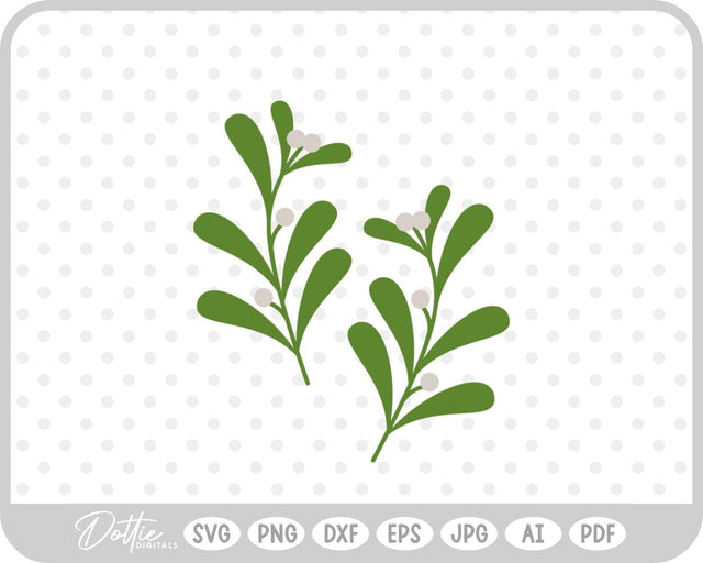 Mistletoe Christmas Plant SVG DottieDigitals 