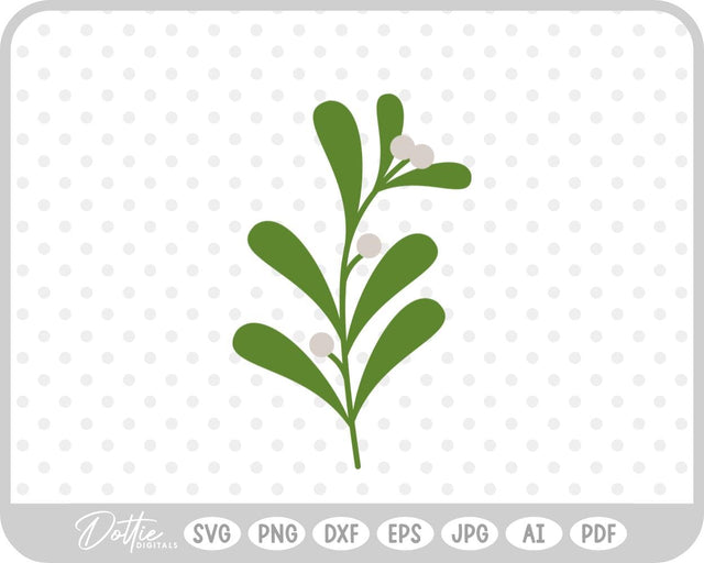 Mistletoe Christmas Plant SVG DottieDigitals 