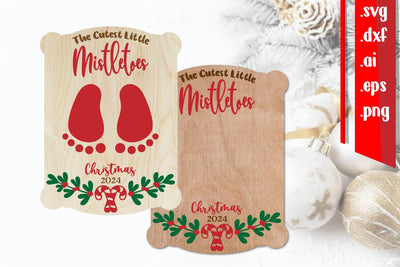 Mistletoes Board | Baby First Christmas | Baby Footprint SVG zafrans studio 