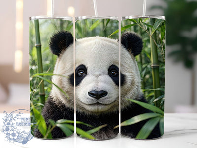 Misty Bamboo Panda Portrait 20oz Tumbler, Misty Bamboo, Panda Portrait, Wildlife Design, Sublimation Wrap, 20oz Tumbler, Tranquil Aesthetic, Nature Charm Sublimation ToriDesigns 