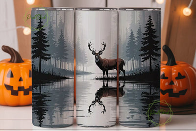 Misty Forest Buck 20oz Tumbler Wrap Sublimation PixelChick 