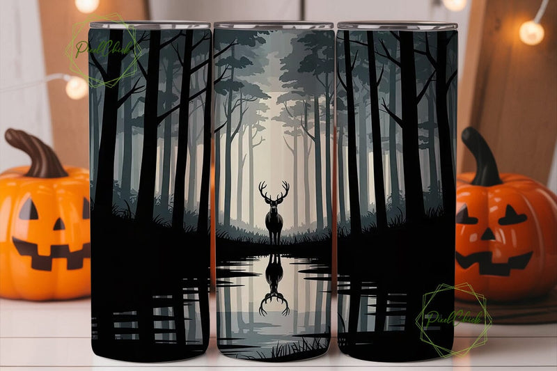 Misty Forest Buck 20oz Tumbler Wrap Sublimation PixelChick 