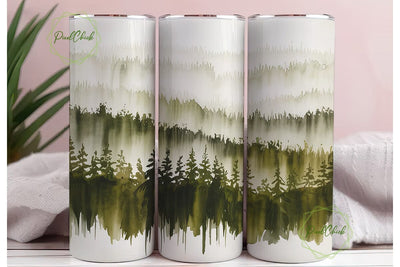 Misty Forest Pine Tree 20oz Tumbler Wrap Sublimation PixelChick 