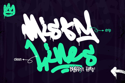 Misty Lines - A dripping Monoline Graffiti Font Font Mozzatype 
