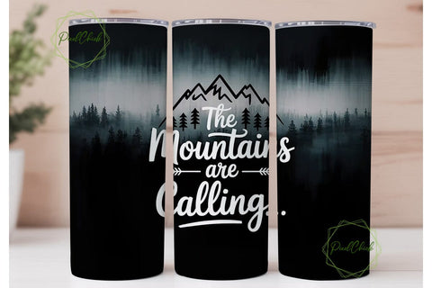 Misty Mountains 20oz Tumbler Wrap Sublimation PixelChick 