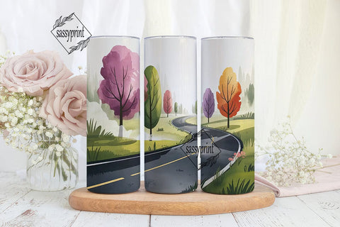 Misty Road Tumbler Wrap Sublimation sassyprint 