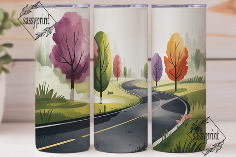 Misty Road Tumbler Wrap Sublimation sassyprint 
