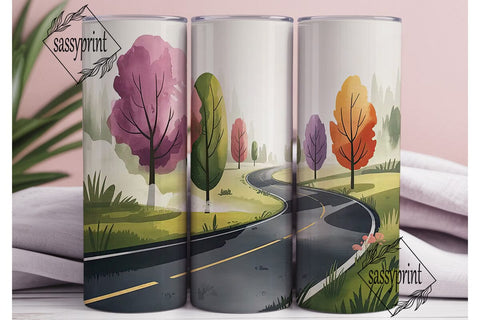Misty Road Tumbler Wrap Sublimation sassyprint 