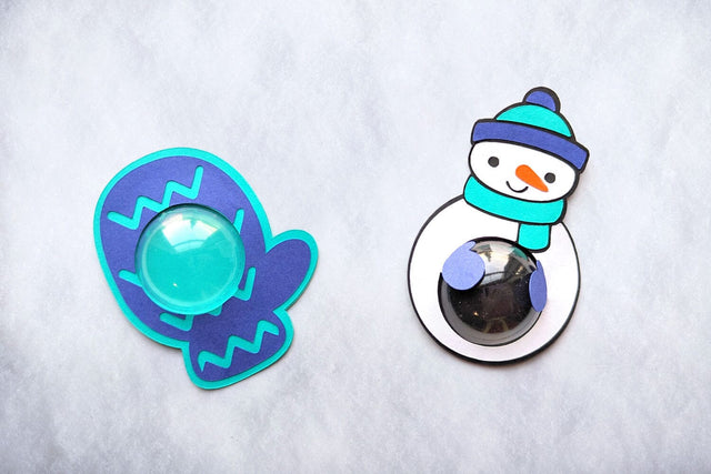 Mitten and Snowman Candy Dome Holder SVG Duo 3D Paper Risa Rocks It 