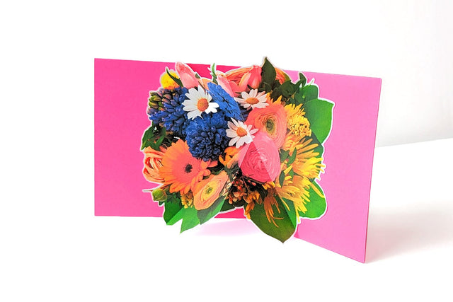 Mixed Flower Bouquet Pop Up Card Print and Cut SVG 3D Paper Risa Rocks It 
