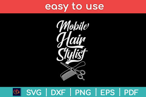 Mobile Hairstylist Hairdresser Coiffeur Barber Svg Design SVG artprintfile 