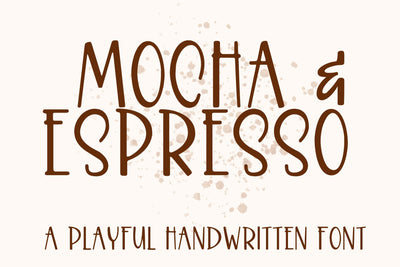 Mocha & Espresso , Fun Handwritten Font for Cricut Font Designing Digitals 