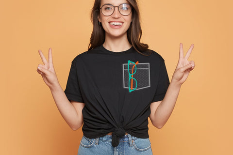 Mock Pocket with Glasses Applique Embroidery Embroidery/Applique DESIGNS Designed by Geeks 