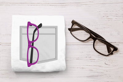 Mock Pocket with Glasses Applique Embroidery Embroidery/Applique DESIGNS Designed by Geeks 