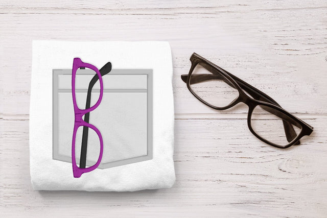 Mock Pocket with Glasses Applique Embroidery Embroidery/Applique DESIGNS Designed by Geeks 