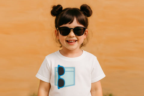 Mock Pocket with Sunglasses Applique Embroidery Embroidery/Applique DESIGNS Designed by Geeks 