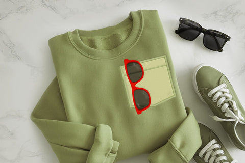 Mock Pocket with Sunglasses Applique Embroidery Embroidery/Applique DESIGNS Designed by Geeks 