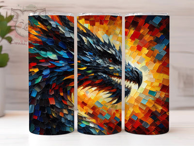 Modern Abstract Fire Dragon Tumbler Wrap, Dragon Tumbler PNG, Fantasy Animal Design, 20oz Dragon Tumbler, Mythical Creature Art, Modern Dragon Sublimation, Fire Dragon Wrap Sublimation Lara' s Designs 
