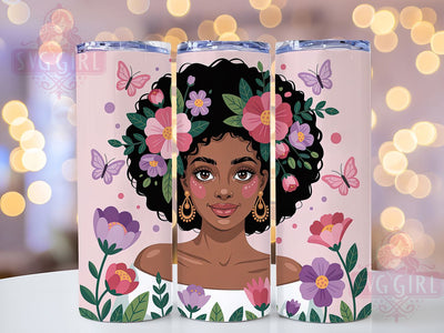 Modern Afro Black Girl Tumbler, Afro Black Girl, Stylish Art, Tumbler Wrap, Sublimation Design, 20oz Tumbler, Modern Fashion Sublimation SvggirlplusArt 