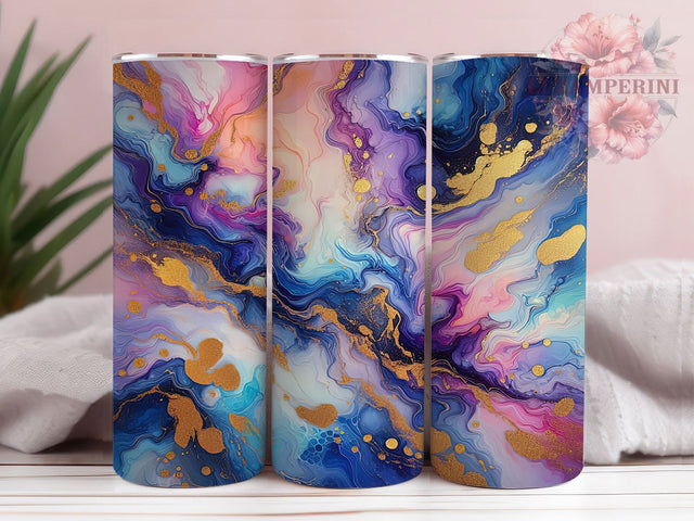 Modern Alcohol Ink Colorful Tumbler, Abstract Tumbler PNG, Pink Purple Blue Design, 20Oz Tumbler Wrap, Ink Art Sublimation, Colorful Tumbler Design Sublimation Li Zamperini 