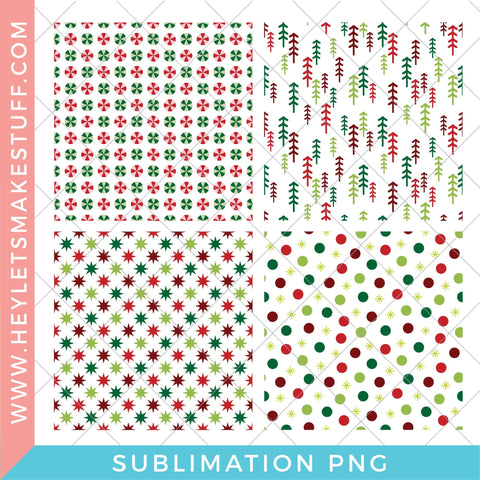 Modern and Traditional Christmas Patterns - Sublimation Sublimation Hey Let's Make Stuff 