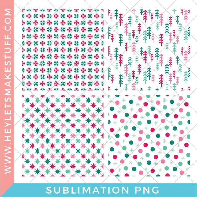 Modern and Traditional Christmas Patterns - Sublimation Sublimation Hey Let's Make Stuff 