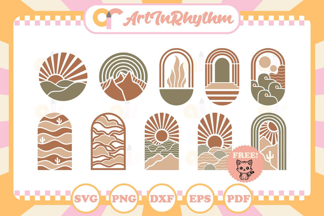 Modern Boho Svg Bundle, Boho Svg, Boho Wall Arts, Abstract Arts, Geometric Svg SVG Artinrhythm shop 