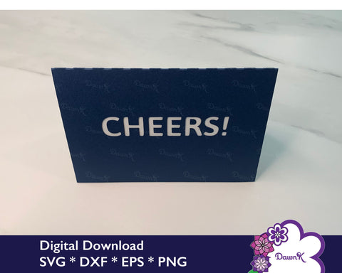 Modern Cheers! Card SVG - Minimalist Greeting Card SVG DawnKDesigns 