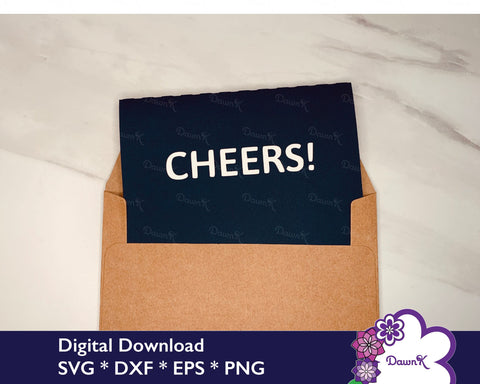 Modern Cheers! Card SVG - Minimalist Greeting Card SVG DawnKDesigns 