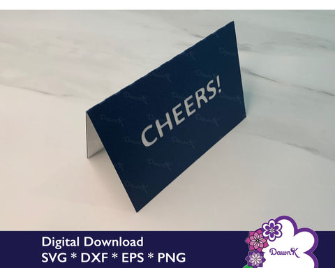 Modern Cheers! Card SVG - Minimalist Greeting Card SVG DawnKDesigns 