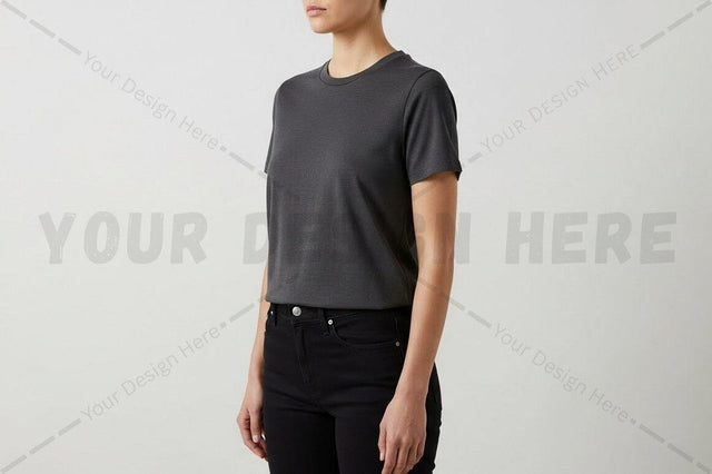Modern dark grey t-shirt mockup design Mock Up Photo Regulrcrative 