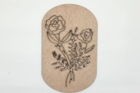 Modern Flower Bouquet Layered Sign Laser SVG File SVG Crafting With Brenna 