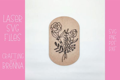 Modern Flower Bouquet Layered Sign Laser SVG File SVG Crafting With Brenna 