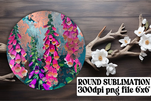 Modern Flower Round Decor Bundle: Keychain, Coaster, Circle Designs Sublimation afrosvg 