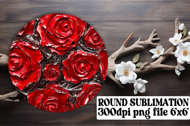 Modern Flower Round Decor Kit: Keychain, Coaster, Circle Designs Sublimation afrosvg 