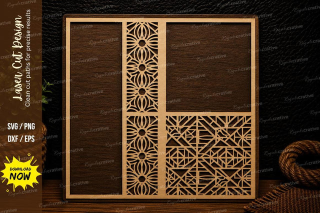 Modern Geometric Panel Frame Laser Cut SVG Design SVG Regulrcrative 