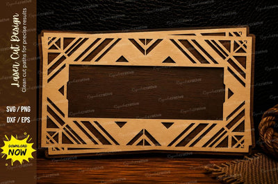 Modern Geometric Rectangle Frame Laser Cut SVG Design SVG Regulrcrative 