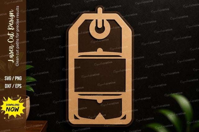 Modern Gift Tag Laser Cut SVG Design SVG Regulrcrative 