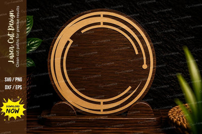 Modern Round Monogram Frame Laser Cut SVG Design SVG Regulrcrative 