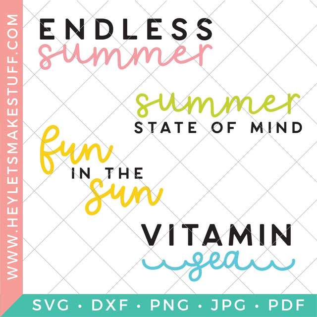 Modern Summer Bundle SVG Hey Let's Make Stuff 