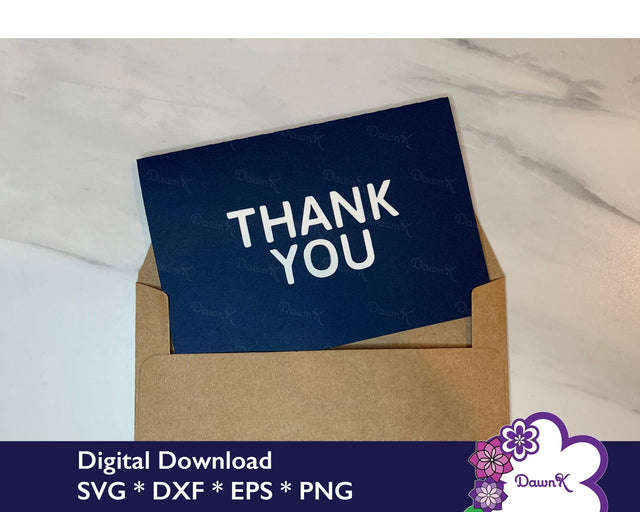 Modern Thank You Card SVG - Minimalist Greeting Card SVG DawnKDesigns 
