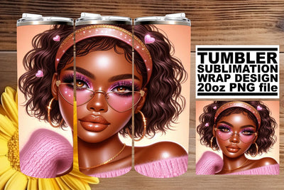 Modern tumbler wrap, designed for vibrant sublimation prints! , Love Girl Sublimation afrosvg 