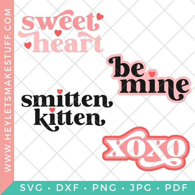 Modern Valentine's Day Bundle SVG Hey Let's Make Stuff 