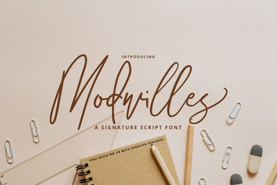 Modwilles Signature Typeface Font Fadeline Std. 