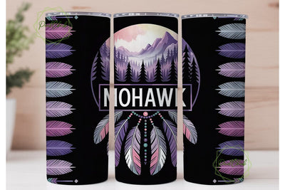 Mohawk Tribal Tumbler Wrap Sublimation PixelChick 