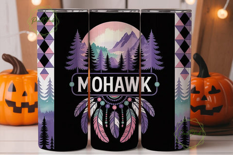 Mohawk Tribal Tumbler Wrap Sublimation PixelChick 