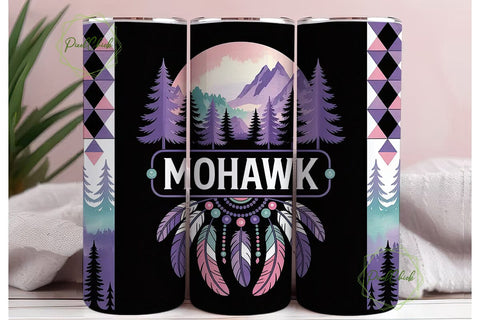Mohawk Tribal Tumbler Wrap Sublimation PixelChick 