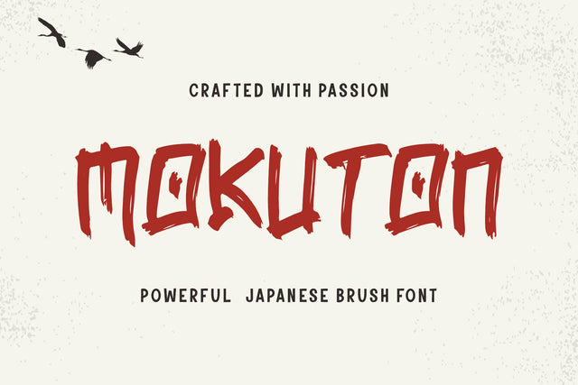 Mokuton - Powerful Japanese Brush Font Font Mozzatype 